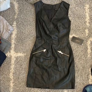 Black leather dress